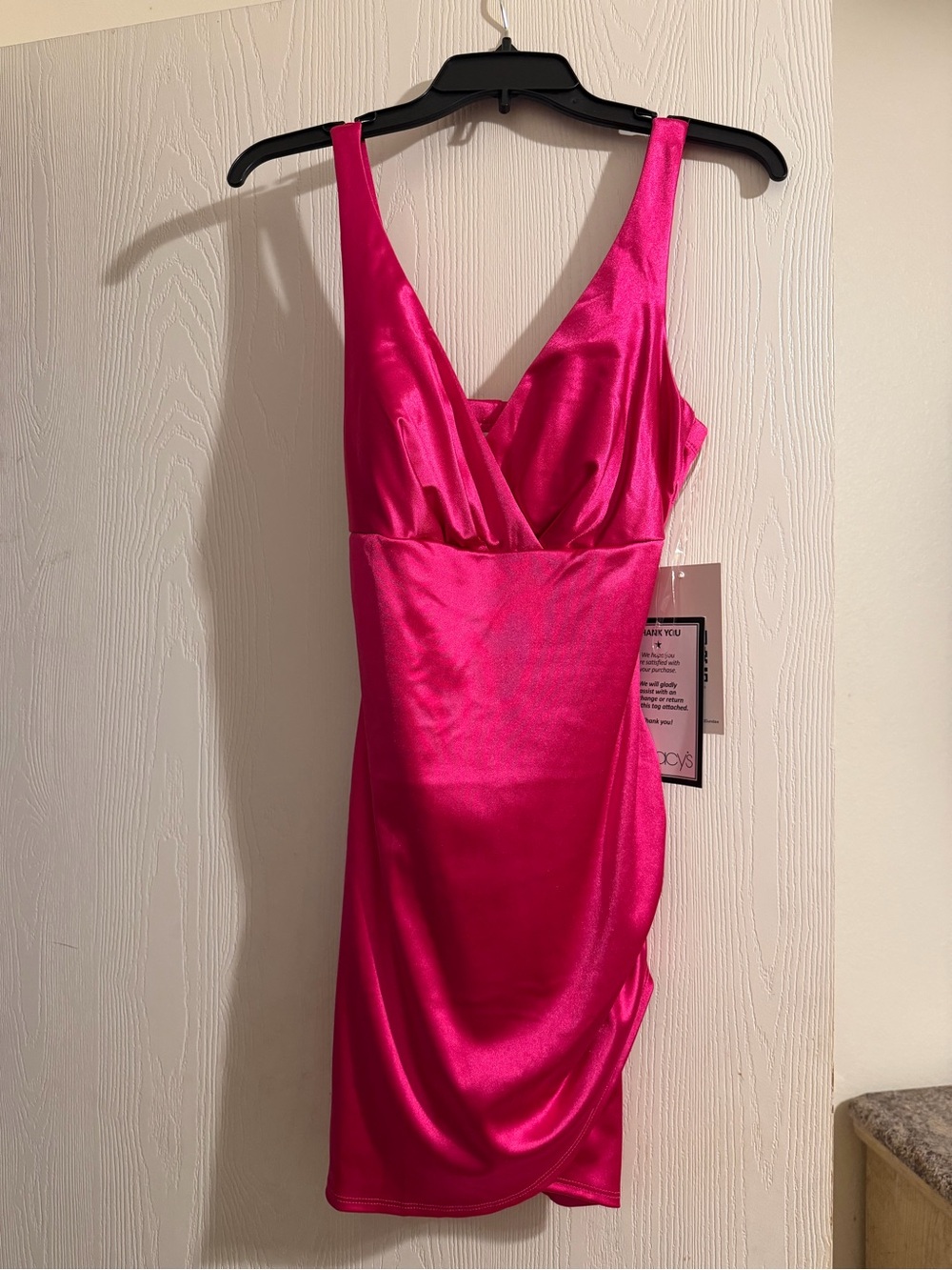 Emerald Sundae Hot Pink Satin Mini Dress